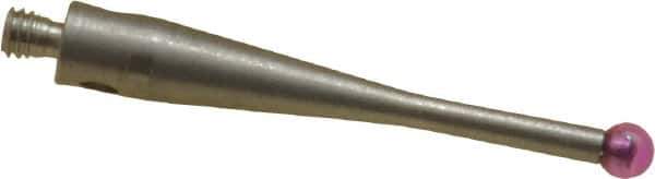 SPI - 2 mm Ball Diameter, M2 Thread, Ruby Point Ball Tip CMM Stylus - 20 mm Overall Length - Industrial Tool & Supply