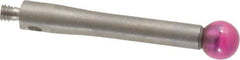 SPI - 4 mm Ball Diameter, M2 Thread, Ruby Point Ball Tip CMM Stylus - 20 mm Overall Length - Industrial Tool & Supply