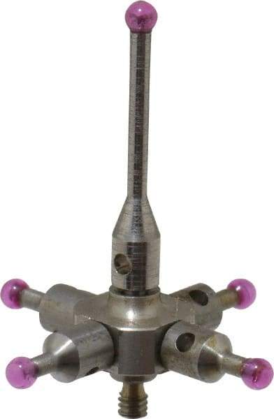 SPI - 2 mm Ball Diameter, M2 Thread, Ruby Point Ball Tip CMM Stylus - 20 mm Overall Length - Industrial Tool & Supply