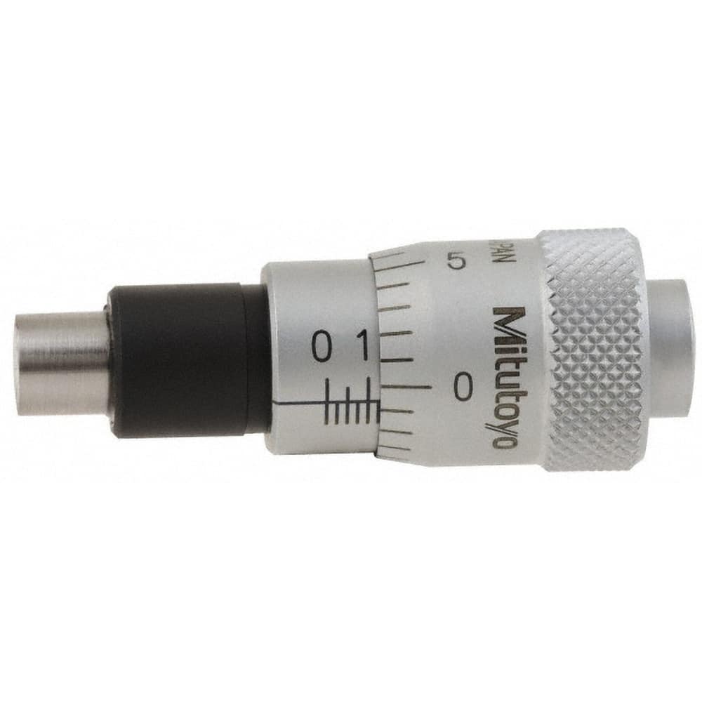 Mitutoyo - 1/2 Inch, 0.79 Inch Thimble, 6.35mm Diameter x 0.3543 Inch Long Spindle, Mechanical Micrometer Head - Industrial Tool & Supply