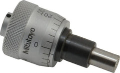 Mitutoyo - 1/4 Inch, 0.79 Inch Thimble, 6.35mm Diameter x 0.3543 Inch Long Spindle, Mechanical Micrometer Head - Industrial Tool & Supply