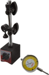 Value Collection - 0.001" Graduation, 0-100 Dial Reading, Indicator & Base Kit - C Holder, 0.001 Inch Graduation, Includes Dial Indicator, Magnetic Base - Industrial Tool & Supply