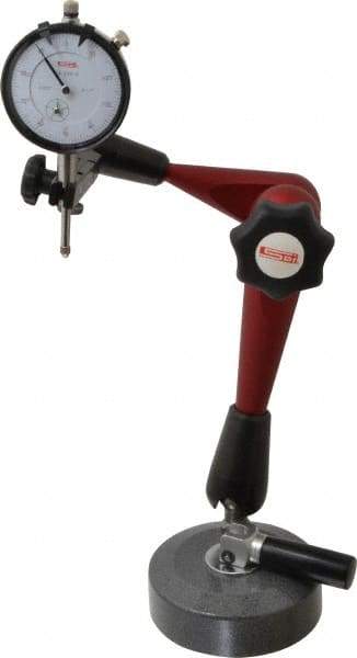 SPI - 0.001" Graduation, 0-100 Dial Reading, Dial Indicator & Base Kit - 4" Base Diam - Industrial Tool & Supply