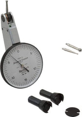 TESA Brown & Sharpe - 0.03 Inch Range, 0.0005 Inch Dial Graduation, Horizontal Dial Test Indicator - 1-1/2 Inch White Dial, 0-15-0 Dial Reading, Accurate to 0.0005 Inch - Industrial Tool & Supply