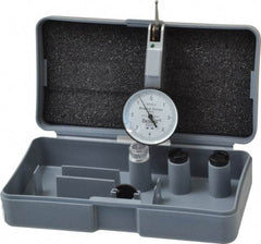 TESA Brown & Sharpe - 0.008 Inch Range, 0.0001 Inch Dial Graduation, Horizontal Dial Test Indicator - 1 Inch White Dial, 0-4-0 Dial Reading, Accurate to 0.0001 Inch - Industrial Tool & Supply