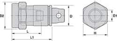 Kennametal - 5/64" to 1" Capacity, 106mm Projection, Modular Connection, TG/PG 100 Collet Chuck - 138.02mm OAL - Exact Industrial Supply