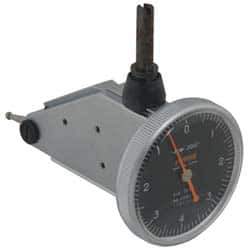 Peacock - 0.03 Inch Range, 0.0005 Inch Dial Graduation, Vertical Dial Test Indicator - 1-3/8 Inch Black Dial, 0-15-0 Dial Reading, Accurate to 0.0005 Inch - Industrial Tool & Supply