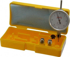 Peacock - 0.008 Inch Range, 0.0001 Inch Dial Graduation, Horizontal Dial Test Indicator - 1-53/64 Inch White Dial, 0-4-0 Dial Reading, Accurate to 0.0003 Inch - Industrial Tool & Supply