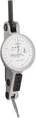 INTERAPID - 0.06 Inch Range, 0.001 Inch Dial Graduation, Horizontal Dial Test Indicator - 1.2 Inch White Dial, 0-15-0 Dial Reading - Industrial Tool & Supply