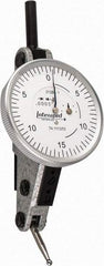 INTERAPID - 0.06 Inch Range, 0.0005 Inch Dial Graduation, Horizontal Dial Test Indicator - 1-1/2 Inch White Dial, 0-15-0 Dial Reading - Industrial Tool & Supply