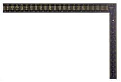 Stanley - 24" Blade Length x 16" Base Length, Black Finish, Aluminum Rafter Square - 1/16", 0.1", 0.083" Graduation, 1-1/2" Base Width - Industrial Tool & Supply