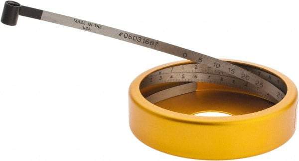 Made in USA - 0.001 Inch Graduation, 2 to 12 Inch Measurement, Spring Steel Diameter Tape Measure - 1/2 Inch Wide, 0.01 Inch Thick - Industrial Tool & Supply