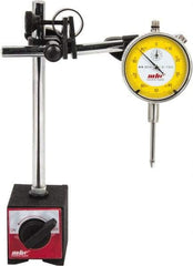 Value Collection - 0.001" Graduation, 0-100 Dial Reading, Indicator & Base Kit - 63mm Base Length x 50mm Base Width x 55mm Base Height, 2-9/32" Dial Diam - Industrial Tool & Supply