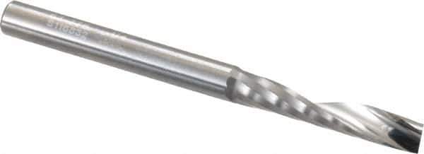 Onsrud - 1/4" Cutting Diam x 1-1/4" Length of Cut, 1 Flute, Upcut Spiral Router Bit - Uncoated, Right Hand Cut, Solid Carbide, 3" OAL x 1/4" Shank Diam, Single Edge, 21° Helix Angle - Industrial Tool & Supply