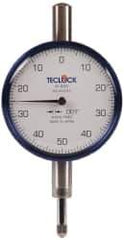 Teclock - 1/4" Range, 0-50-0 Dial Reading, 0.001" Graduation Dial Drop Indicator - 2-11/64" Dial, 0.1" Range per Revolution, 0.0007" Accuracy - Industrial Tool & Supply
