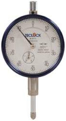 Teclock - 1/2" Range, 0-100 Dial Reading, 0.001" Graduation Dial Drop Indicator - 2-11/64" Dial, 0.1" Range per Revolution, 0.0009" Accuracy, Revolution Counter - Industrial Tool & Supply