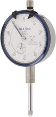 Teclock - 1" Range, 0-100 Dial Reading, 0.001" Graduation Dial Drop Indicator - 2-11/64" Dial, 0.1" Range per Revolution, 0.0014" Accuracy, Revolution Counter - Industrial Tool & Supply