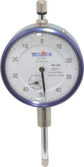 Teclock - 1" Range, 0-50-0 Dial Reading, 0.001" Graduation Dial Drop Indicator - 2-11/64" Dial, 0.1" Range per Revolution, 0.0014" Accuracy, Revolution Counter - Industrial Tool & Supply