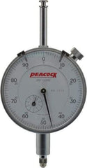 Peacock - 1" Range, 0-100 Dial Reading, 0.001" Graduation Dial Drop Indicator - 2-3/64" Dial, 0.002" Accuracy, Revolution Counter - Industrial Tool & Supply