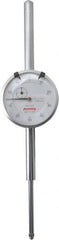 Peacock - 2" Range, 0-100 Dial Reading, 0.001" Graduation Dial Drop Indicator - 2-3/64" Dial, 0.005" Accuracy, Revolution Counter - Industrial Tool & Supply