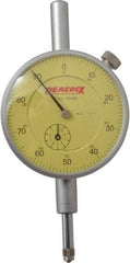 Peacock - 10mm Range, 0-100 Dial Reading, 0.01mm Graduation Dial Drop Indicator - 2-3/64" Dial, Revolution Counter - Industrial Tool & Supply