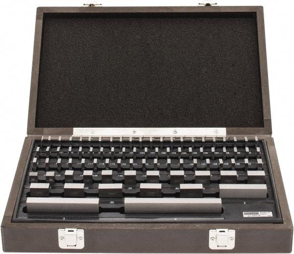 SPI - 81 Piece, 0.05 to 4", Grade 0, Steel Gage Block Set - Rectangular, +10 - 5µ (3"), +12 - 6µ (4"), +4 - 2µ (0.050-1"), +8 - 4µ (2") Tolerance - Industrial Tool & Supply