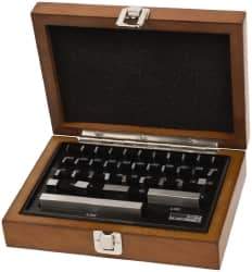 SPI - 36 Piece, 0.05 to 4", Grade 0, Steel Gage Block Set - Rectangular, +12 - 6µ (4"), +4 - 2µ (0.050-1"), +8 - 4µ (2") Tolerance - Industrial Tool & Supply