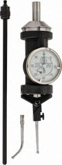 Made in USA - 5 Piece, 0" to 1/4" Measuring Range, White Dial Test Indicator Kit - 0.0002" Accuracy, 1/8" Ball Diam, 0.0005" Dial Graduation - Industrial Tool & Supply