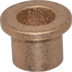 Boston Gear - 3/8" Inside x 1/2" Outside Diam, Oil Impregnated Bronze Sleeve Bearing - 11/16" Flange Outside Diam, 3/32" Flange Thickness, 1/2" OAL - Industrial Tool & Supply