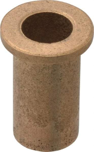 Boston Gear - 3/8" Inside x 1/2" Outside Diam, Oil Impregnated Bronze Sleeve Bearing - 11/16" Flange Outside Diam, 3/32" Flange Thickness, 1" OAL - Industrial Tool & Supply