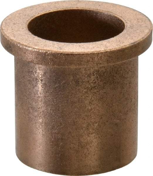 Boston Gear - 7/8" Inside x 1-1/8" Outside Diam, Oil Impregnated Bronze Sleeve Bearing - 1-3/8" Flange Outside Diam, 5/32" Flange Thickness, 1-1/4" OAL - Industrial Tool & Supply