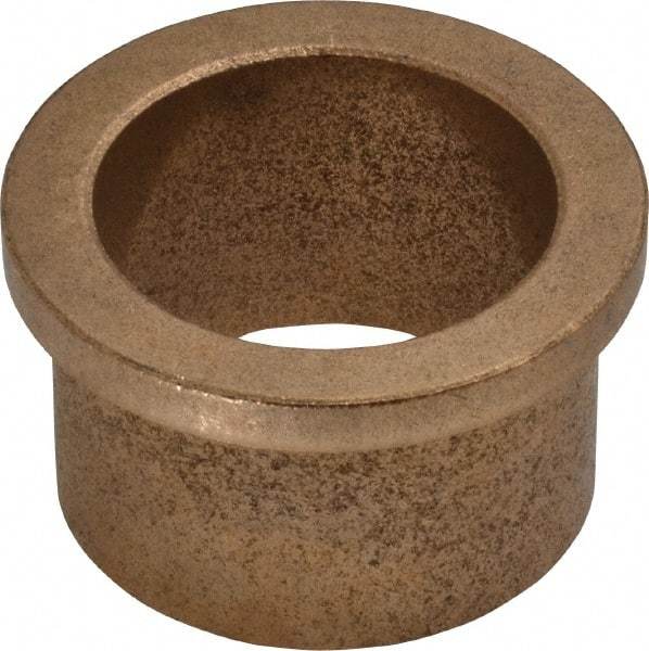 Boston Gear - 1-1/4" Inside x 1-1/2" Outside Diam, Oil Impregnated Bronze Sleeve Bearing - 1-3/4" Flange Outside Diam, 3/16" Flange Thickness, 1" OAL - Industrial Tool & Supply