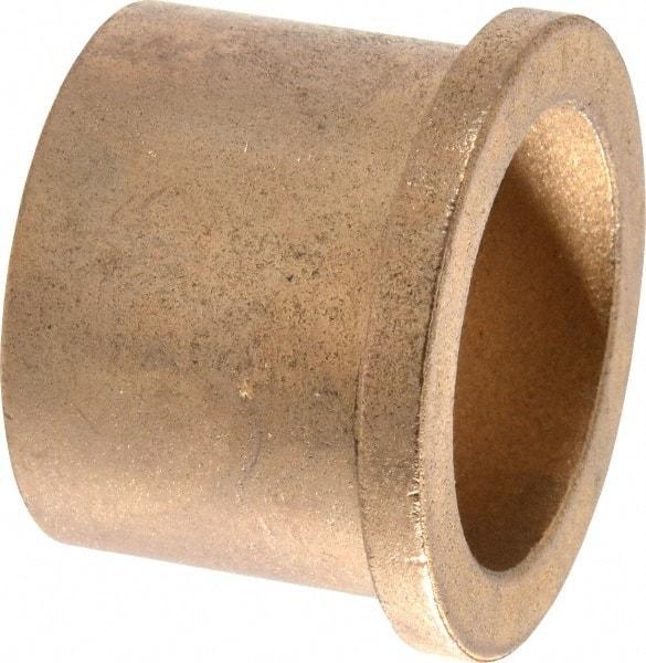 Boston Gear - 1-1/4" Inside x 1-1/2" Outside Diam, Oil Impregnated Bronze Sleeve Bearing - 1-3/4" Flange Outside Diam, 3/16" Flange Thickness, 1-1/4" OAL - Industrial Tool & Supply