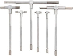 Value Collection - 6 Piece, 5/16 to 6 Inch, Hardened Tool Steel, Satin Chrome Finish, Telescoping Gage Set - 4 and 5 Inch Long Handles - Industrial Tool & Supply
