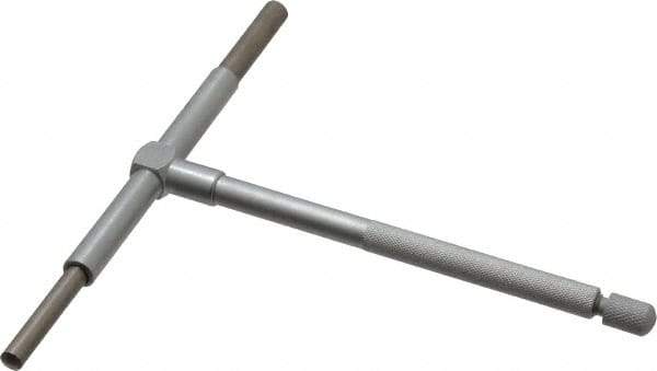 Value Collection - 3-1/2 to 6 Inch, 5.85 Inch Overall Length, Telescoping Gage - 5 Inch Long Handle, Hardened Tool Steel, Satin Chrome Finish - Industrial Tool & Supply