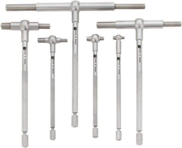 TESA Brown & Sharpe - 6 Piece, 5/16 to 6 Inch, Satin Chrome Finish, Telescoping Gage Set - Includes Plastic Case - Industrial Tool & Supply