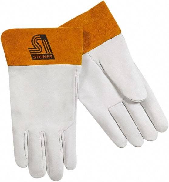 Steiner - Size XL Unlined Kidskin Welding Glove - 11-1/2" OAL, Safety Cuff, For TIG - Industrial Tool & Supply
