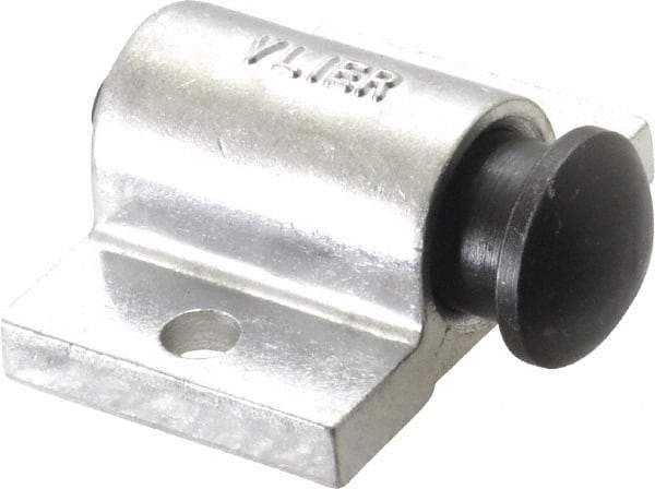 Vlier - 2" Base Width, 1/4" Stroke Len, 13/16" Stop Head OD, 1-1/2" Btw Mt Hole Ctrs, 1-7/32" Btw Mt Hole & Edge, Round Spring Locating Stop - 1-3/8" Body Len x 2" Body Width, 7/16" Base Thickness, 14.4 Lb Init, 32 Lb Mid, 45.4 Lb Final End Force - Industrial Tool & Supply