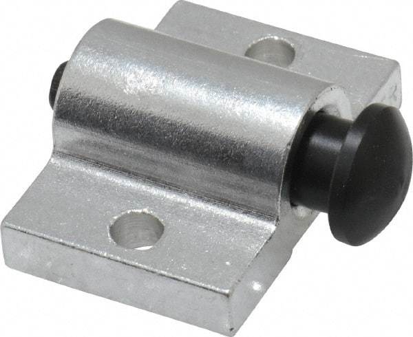 Vlier - 1-1/2" Base Width, 3/16" Stroke Len, 9/16" Stop Head OD, 1-1/8" Btw Mt Hole Ctrs, 7/8" Btw Mt Hole & Edge, Round Spring Locating Stop - 1" Body Len x 1-1/2" Body Width, 5/16" Base Thickness, 2 Lb Init, 14 Lb Mid, 25.9 Lb Final End Force - Industrial Tool & Supply