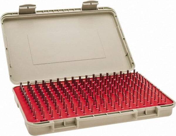 Vermont Gage - 190 Piece, 0.061-0.25 Inch Diameter Plug and Pin Gage Set - Minus 0.0002 Inch Tolerance, Class ZZ - Industrial Tool & Supply