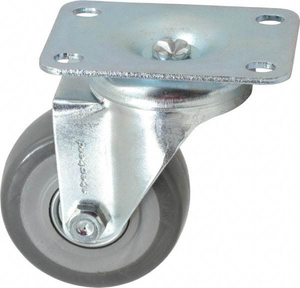 Shepherd - 3" Diam x 1-1/4" Wide x 4-1/4" OAH Top Plate Mount Swivel Caster - Polyurethane, 185 Lb Capacity, Ball Bearing, 2-5/8 x 3-3/4" Plate - Industrial Tool & Supply