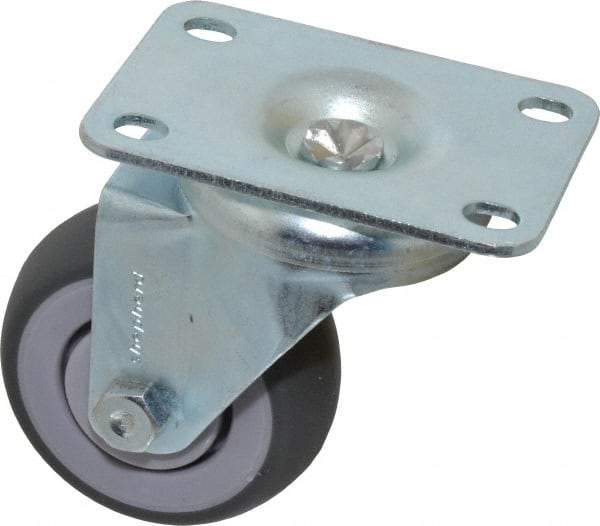 Shepherd - 3" Diam x 1-1/4" Wide x 4-1/4" OAH Top Plate Mount Swivel Caster - TPR, 165 Lb Capacity, Ball Bearing, 2-5/8 x 3-3/4" Plate - Industrial Tool & Supply