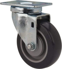 Shepherd - 4" Diam x 1-1/4" Wide x 5-1/4" OAH Top Plate Mount Swivel Caster - Polyurethane, 200 Lb Capacity, Ball Bearing, 2-5/8 x 3-3/4" Plate - Industrial Tool & Supply