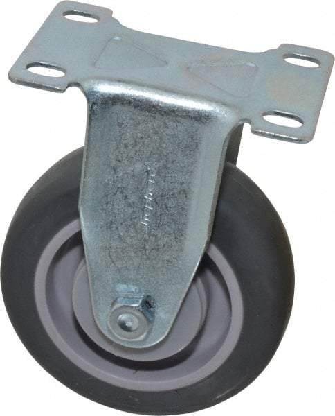 Shepherd - 4" Diam x 1-1/4" Wide x 5-1/4" OAH Top Plate Mount Rigid Caster - Polyurethane, 200 Lb Capacity, Ball Bearing, 2-5/8 x 3-3/4" Plate - Industrial Tool & Supply