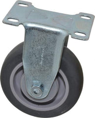 Shepherd - 4" Diam x 1-1/4" Wide x 5-1/4" OAH Top Plate Mount Rigid Caster - Polyurethane, 200 Lb Capacity, Ball Bearing, 2-5/8 x 3-3/4" Plate - Industrial Tool & Supply
