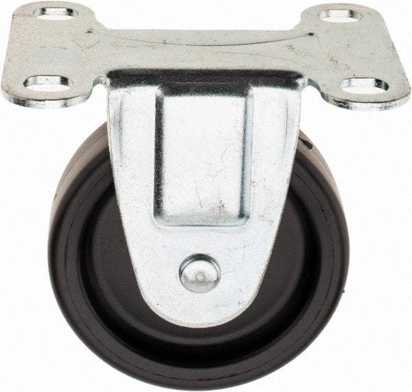 Shepherd - 3" Diam x 13/16" Wide x 3-1/2" OAH Top Plate Mount Rigid Caster - Polyolefin, 120 Lb Capacity, Plain Bearing, 2-5/8 x 3-3/4" Plate - Industrial Tool & Supply