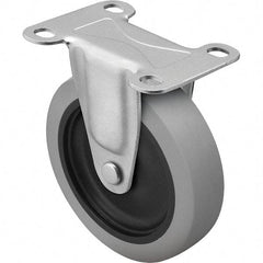 Shepherd - 3" Diam x 13/16" Wide x 3-1/2" OAH Top Plate Mount Rigid Caster - TPR, 110 Lb Capacity, Nylon Bearing, 2-5/8 x 3-3/4" Plate - Industrial Tool & Supply