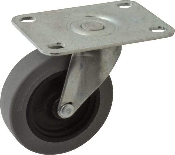 Shepherd - 3" Diam x 13/16" Wide x 3-1/2" OAH Top Plate Mount Swivel Caster - Polyurethane, 120 Lb Capacity, Plain Bearing, 2-5/8 x 3-3/4" Plate - Industrial Tool & Supply