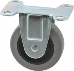 Shepherd - 3" Diam x 13/16" Wide x 3-1/2" OAH Top Plate Mount Rigid Caster - Polyurethane, 120 Lb Capacity, Plain Bearing, 2-5/8 x 3-3/4" Plate - Industrial Tool & Supply