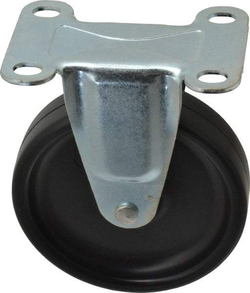 Shepherd - 4" Diam x 15/16" Wide x 4-3/4" OAH Top Plate Mount Rigid Caster - Polyolefin, 150 Lb Capacity, Nylon Bearing, 2-5/8 x 3-3/4" Plate - Industrial Tool & Supply